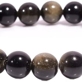 Golden Obsidian Bracelet - 8mm Round Beads