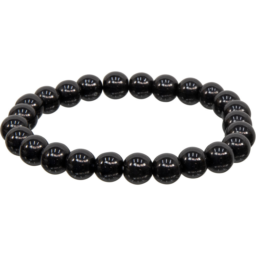 Black Obsidian Bracelet - 8mm Round Beads