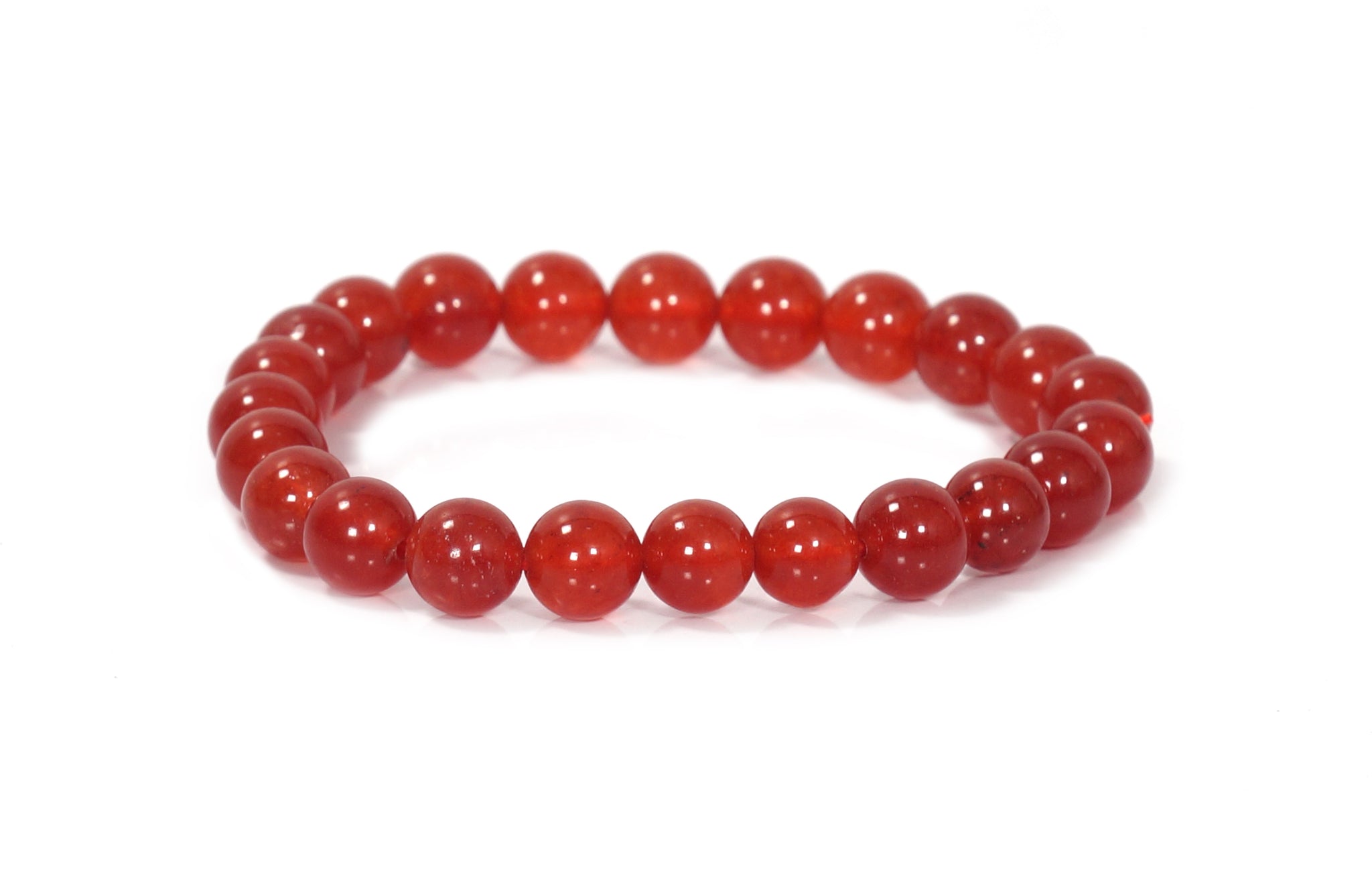 Carnelian Bracelet - 8mm Round Beads