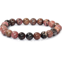 Rhodonite Bracelet - 8mm Round Beads