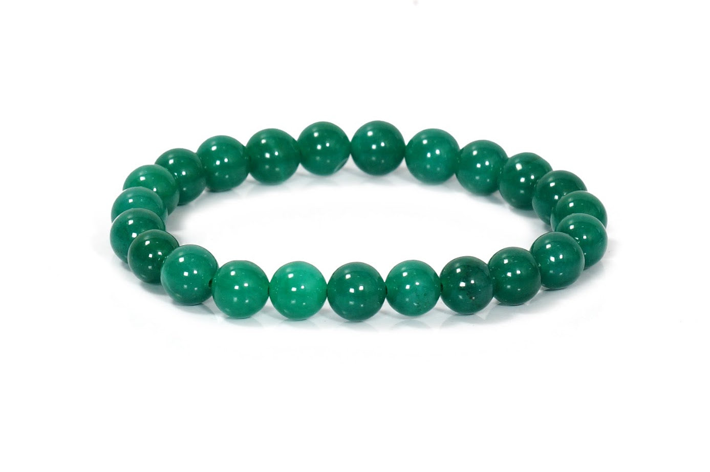 Green Jade 8mm Beads  Bracelet