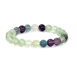 Fluorite Bracelet - 8mm Round Beads