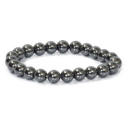 Grey Hematite Bracelet - 8mm Round Beads