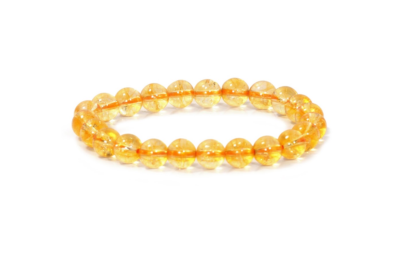 Citrine Bracelet - 8mm Round Beads