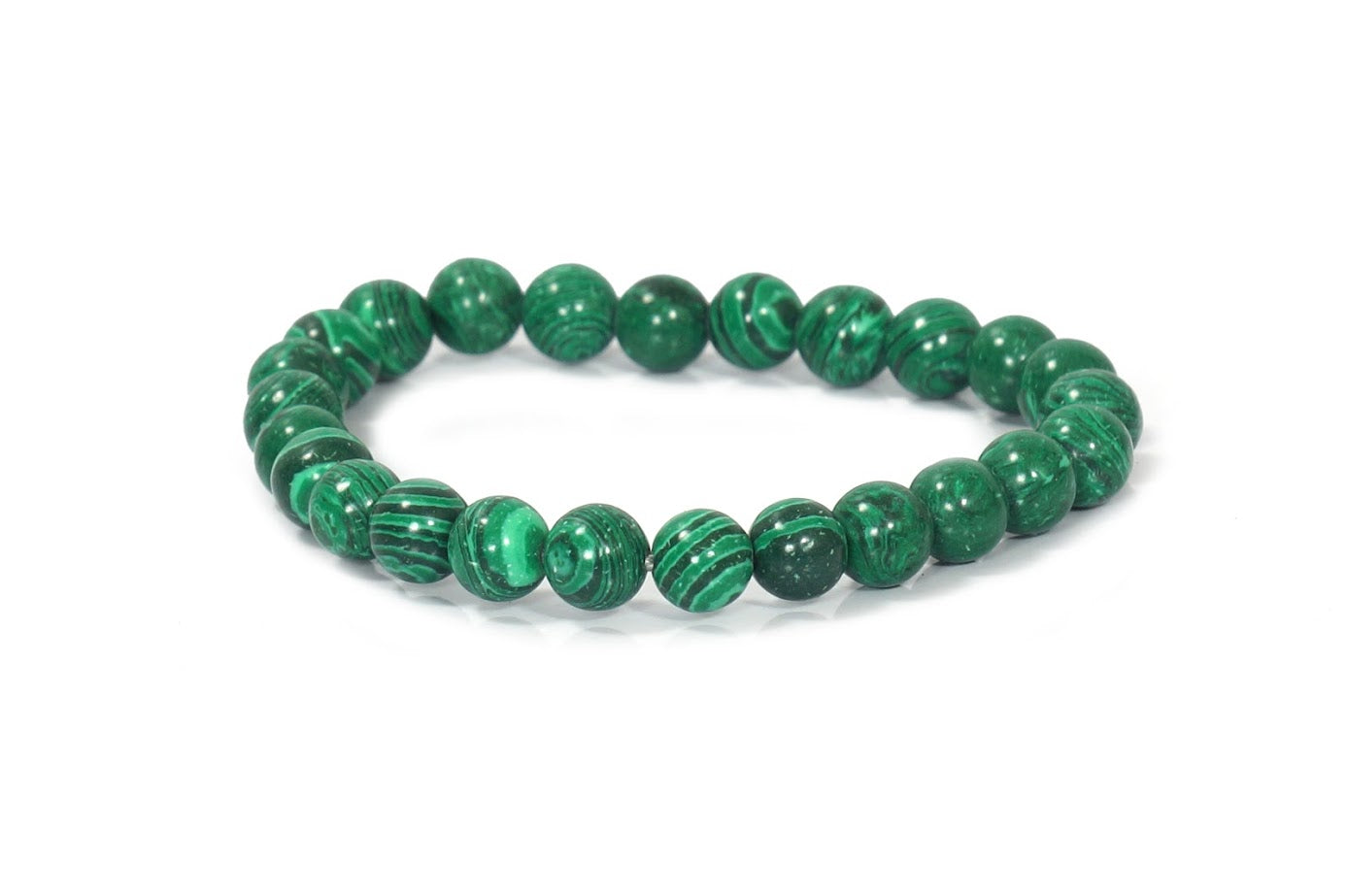 Malachite Bracelet - 8mm Round Beads