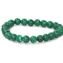 Malachite Bracelet - 8mm Round Beads