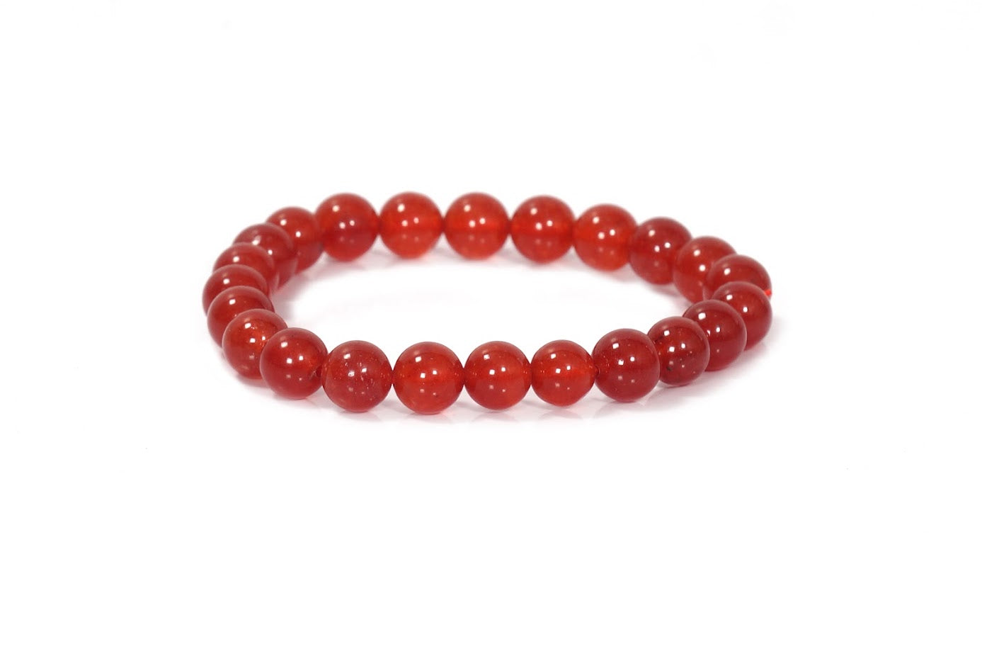 Carnelian Bracelet - 8mm Round Beads