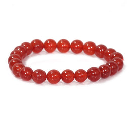 Carnelian Bracelet - 8mm Round Beads