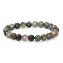 Bloodstone Bracelet - 8mm Round Beads