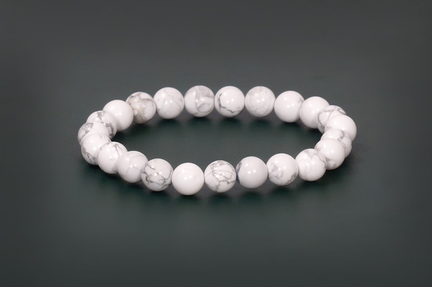 Howlite Bracelet - 8mm Round Beads