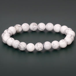 Howlite Bracelet - 8mm Round Beads