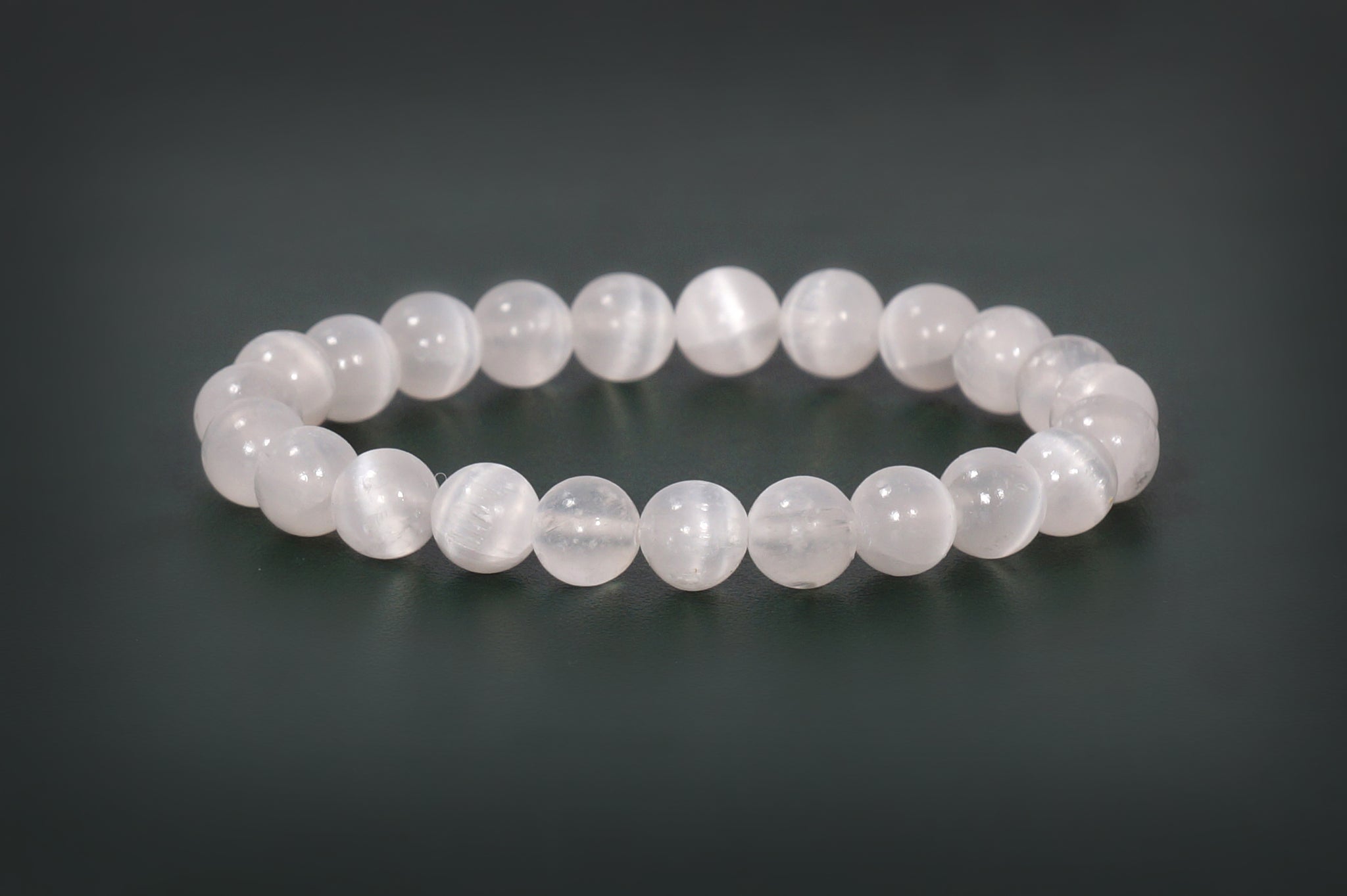 Selenite Bracelet - 8mm Round Beads