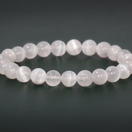 Selenite Bracelet - 8mm Round Beads