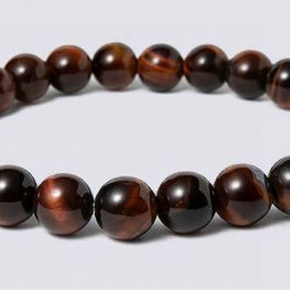 Red Tiger's Eye Bracelet - 8mm Round Beads