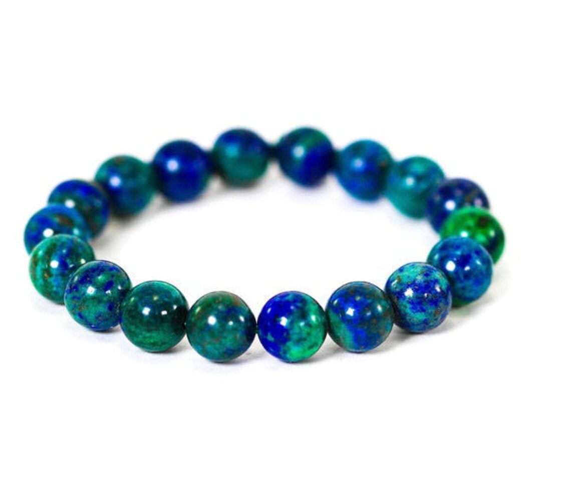 Azurite Bracelet - 8mm Round Beads