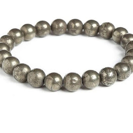 Pyrite Bracelet - 8mm Round Beads